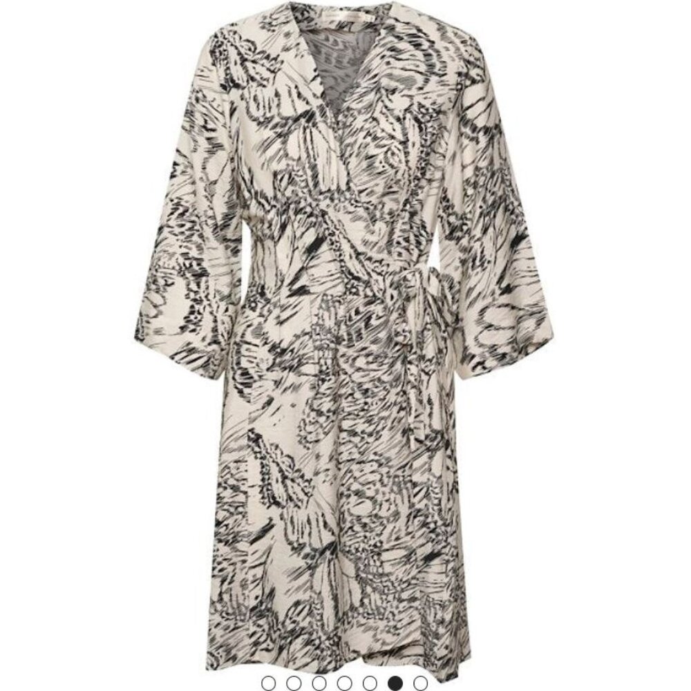 NWT In Wear Drital Wrap Midi Long Sleeve Dress Size 10